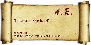Artner Rudolf névjegykártya
